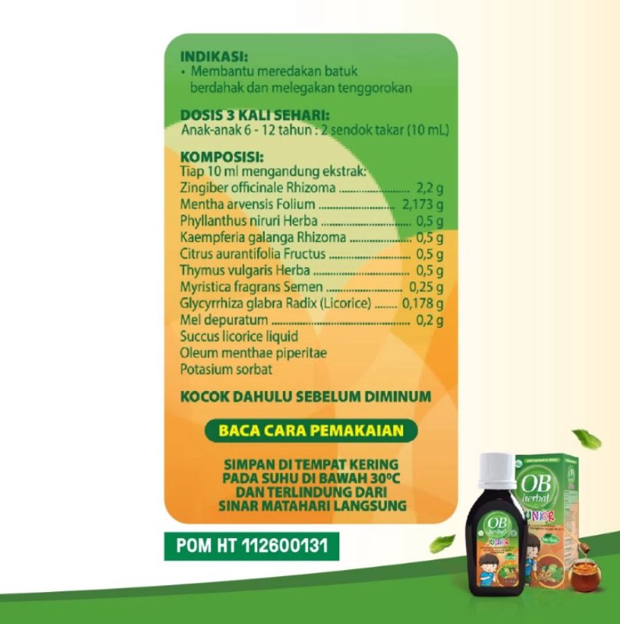 OB Herbal Junior Obat Batuk Berdahak 30ml