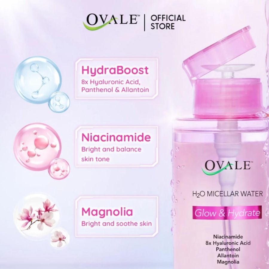 Ovale H2O Glow & Hydrate Micellar Water 300ml