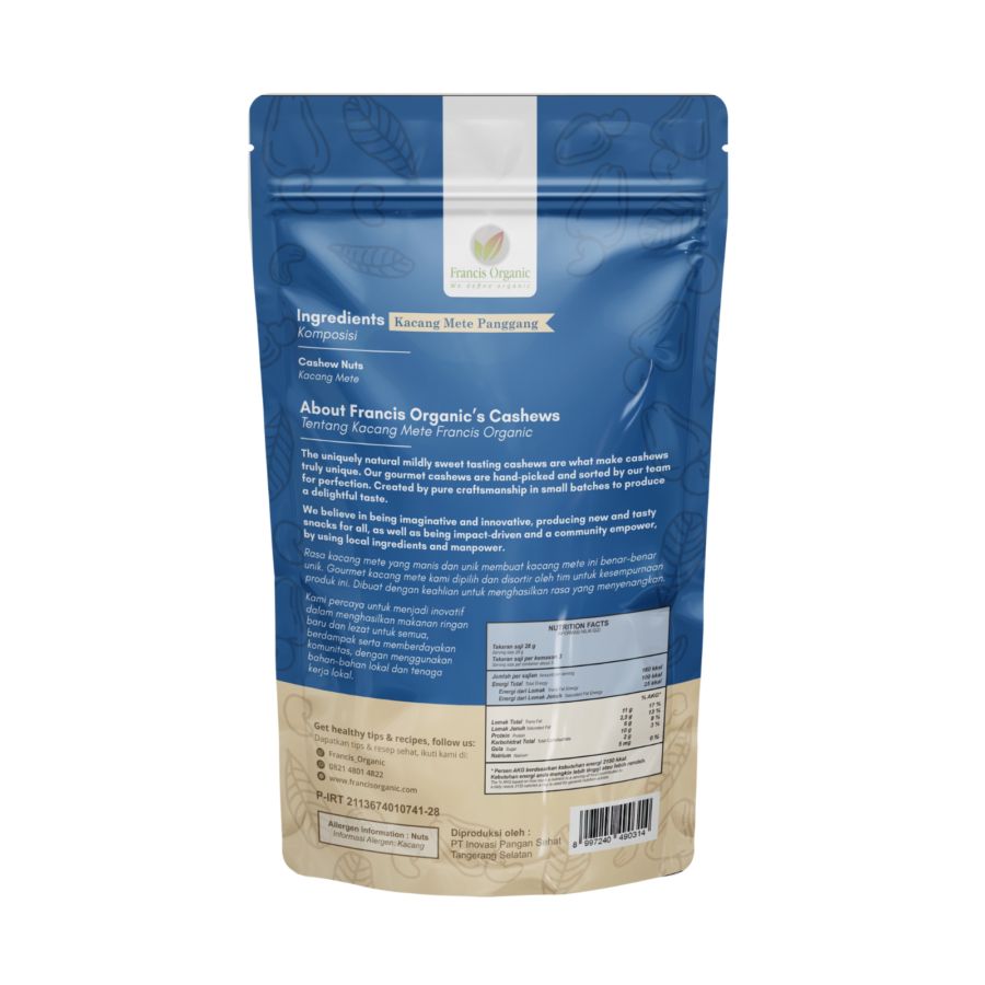 Francis Organic Cashew Original 85gram 1pcs