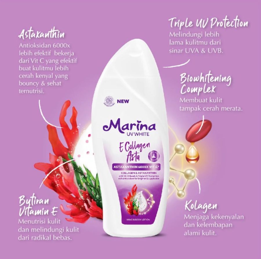 Marina UV White E Collagen Asta Body Lotion 460ml