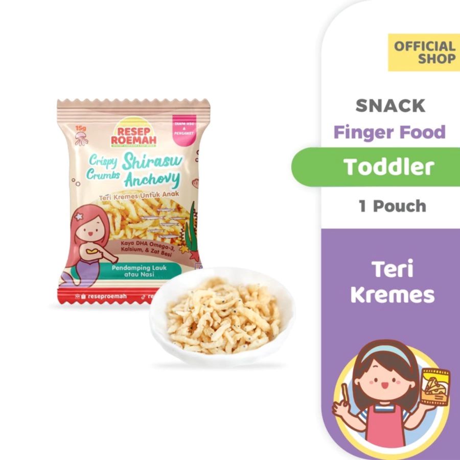 Resep Roemah Crispy Crumbs Shirasu Anchovy Teri Kremes untuk Anak 15gram