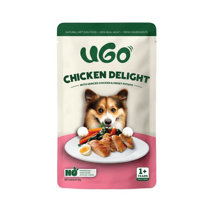 Ugo Fresh Chicken Delight Adult Makanan Anjing Basah Pouch