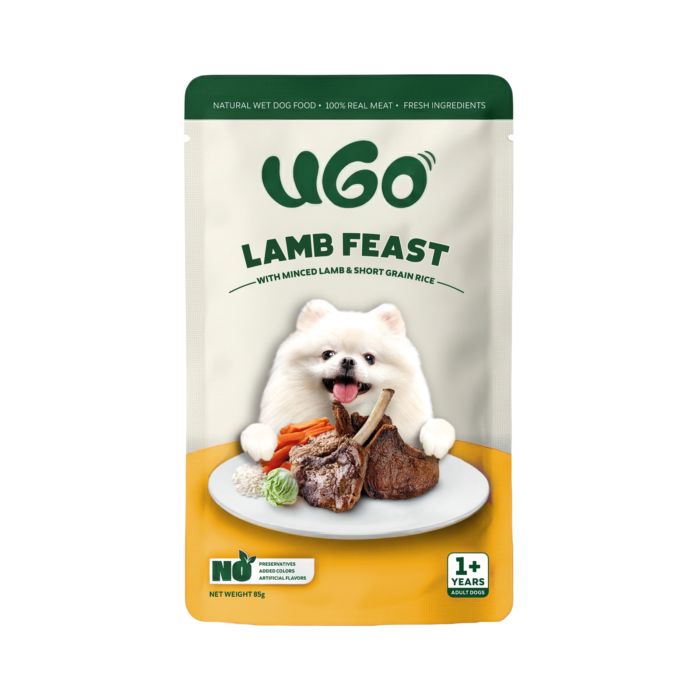 Ugo Fresh Lamb Feast Adult Makanan Anjing Basah Pouch