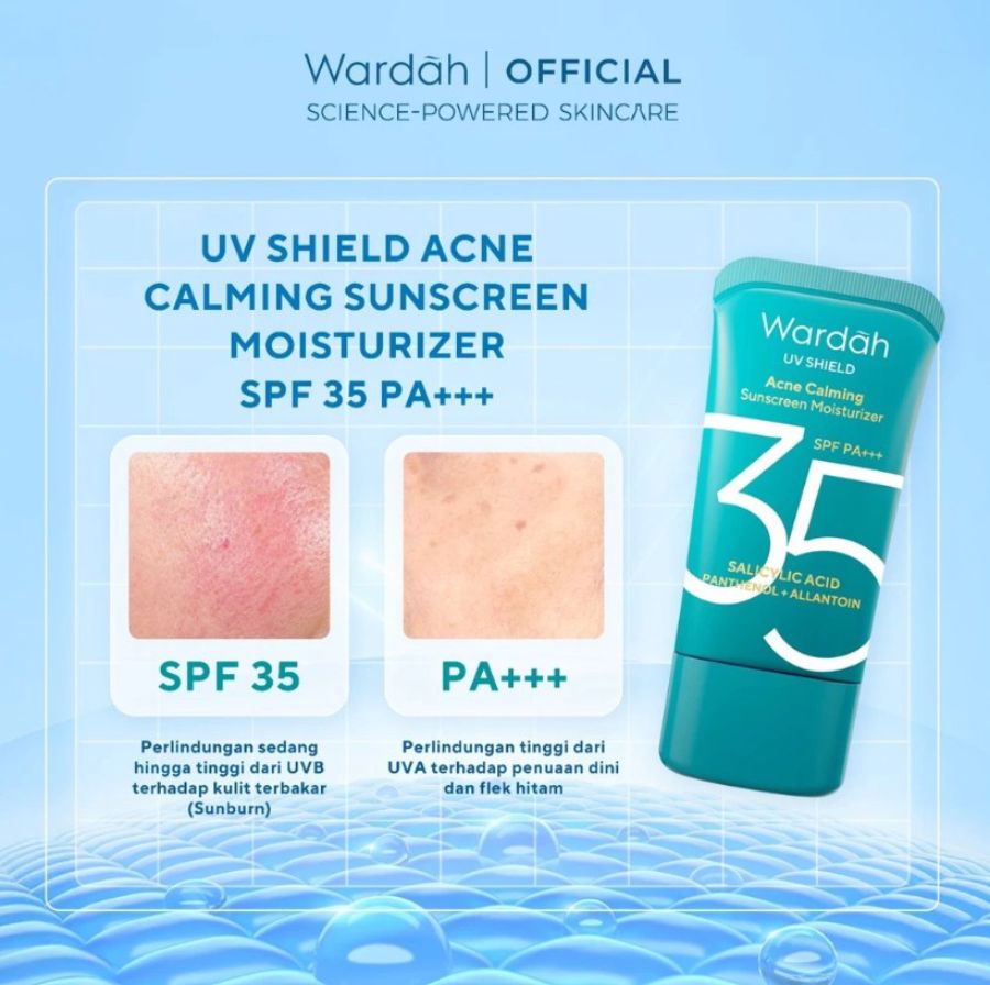 Wardah UV Shield Acne Calming Sunscreen Moisturizer SPF 35 PA+++ 35ml