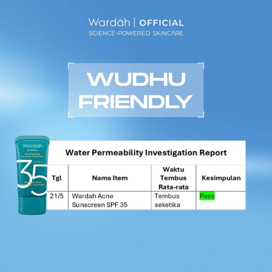 Wardah UV Shield Acne Calming Sunscreen Moisturizer SPF 35 PA+++ 35ml