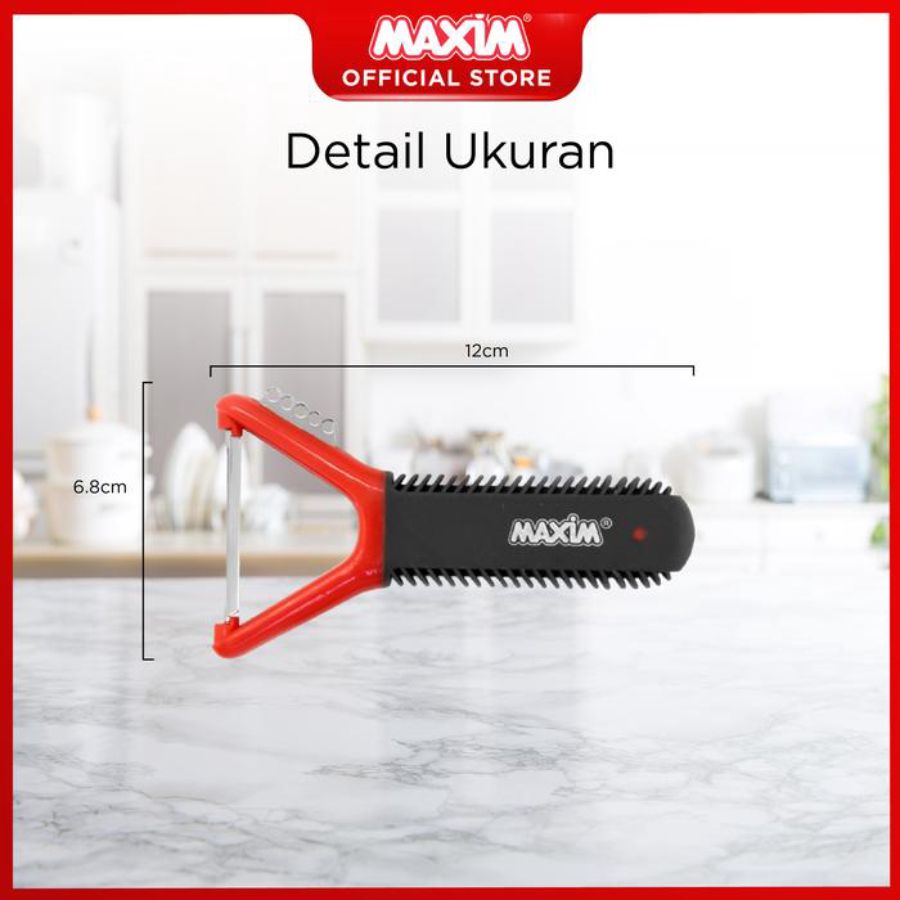 Maxim Tools Flex Grip Y Peeler 2in1 Pengupas Sayur & Buah Stainless Steel 1pcs