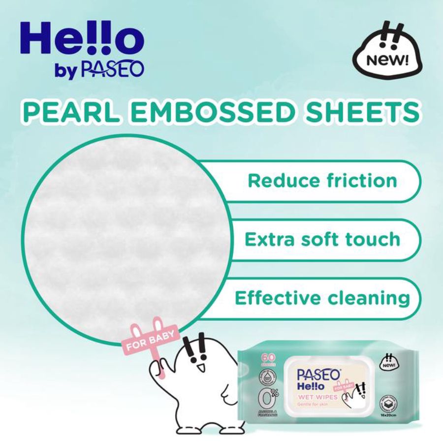 Paseo Hello Baby EDI Wet Wipes 60sheets