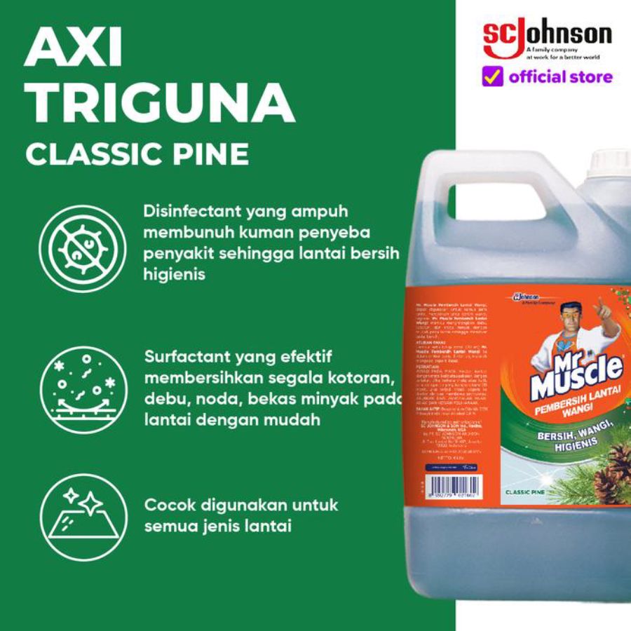 Mr Muscle Axi Triguna Classic Pine Pembersih Lantai 3700ml