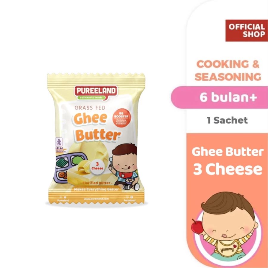 Pureeland Grass Fed Ghee Butter 3 Cheese BB Booster 30gram