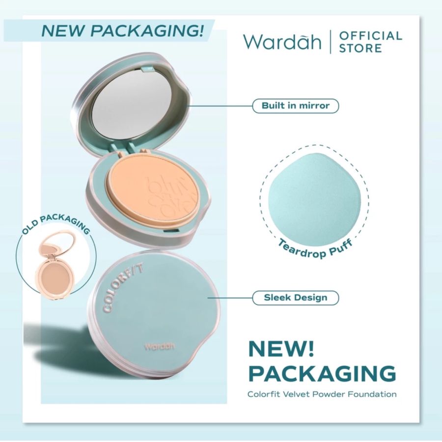 Wardah Colorfit Velvet Powder Foundation 11C Pink Fair Bedak Two Way Cake 11gram