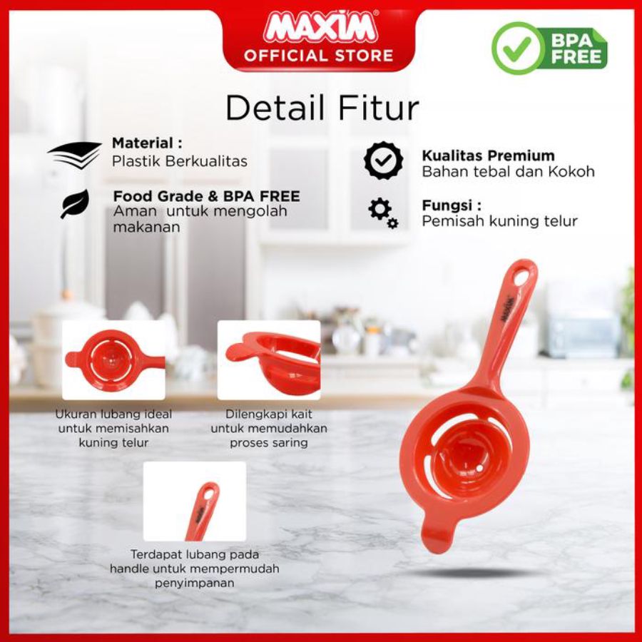 Maxim Tools Egg Separator Pemisah Kuning & Putih Telur 1pcs