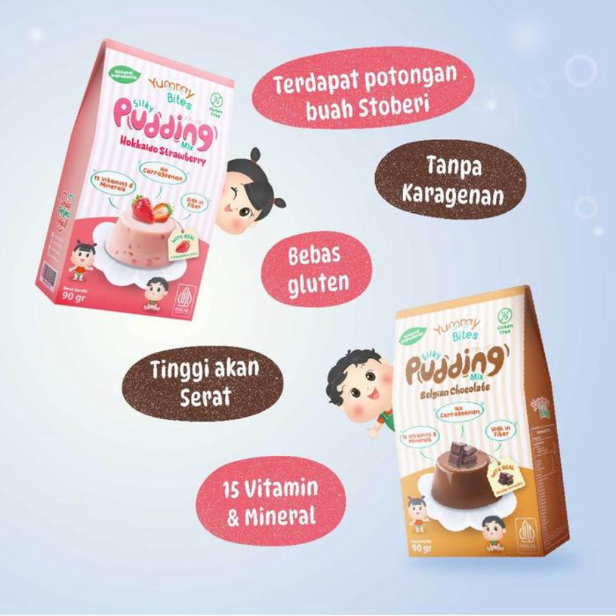 Yummy Bites Silky Pudding Mix Belgian Chocolate MPASI 90gram