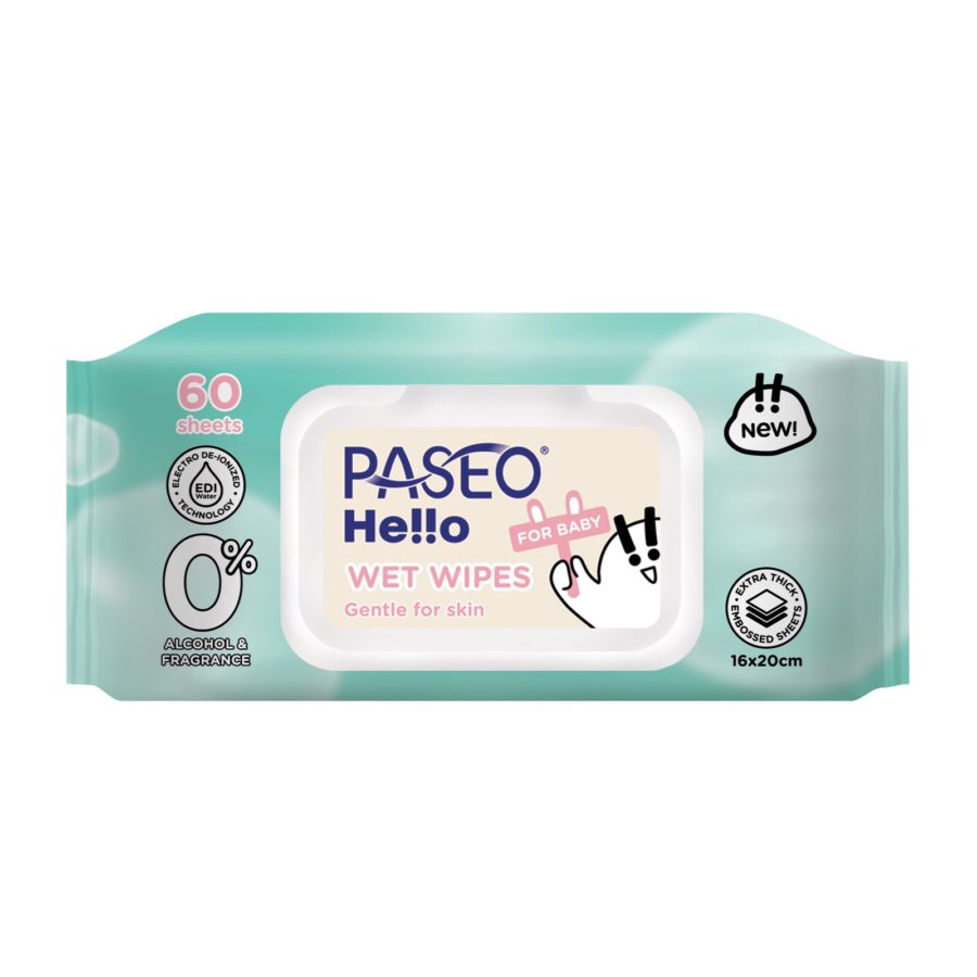 Paseo Hello Baby EDI Wet Wipes 60sheets