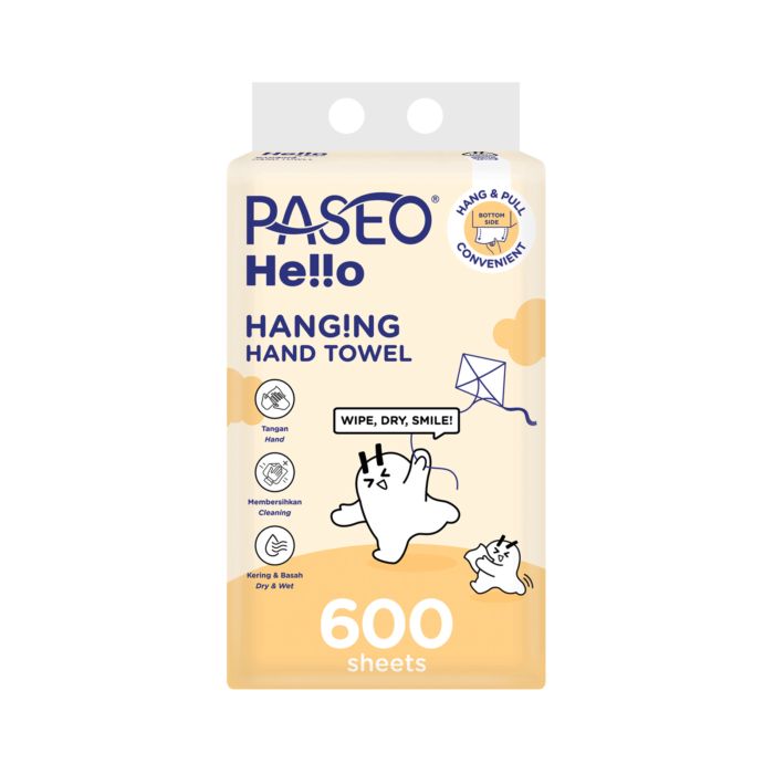 Paseo Hello Hanging Hand Towel Tisu Tangan