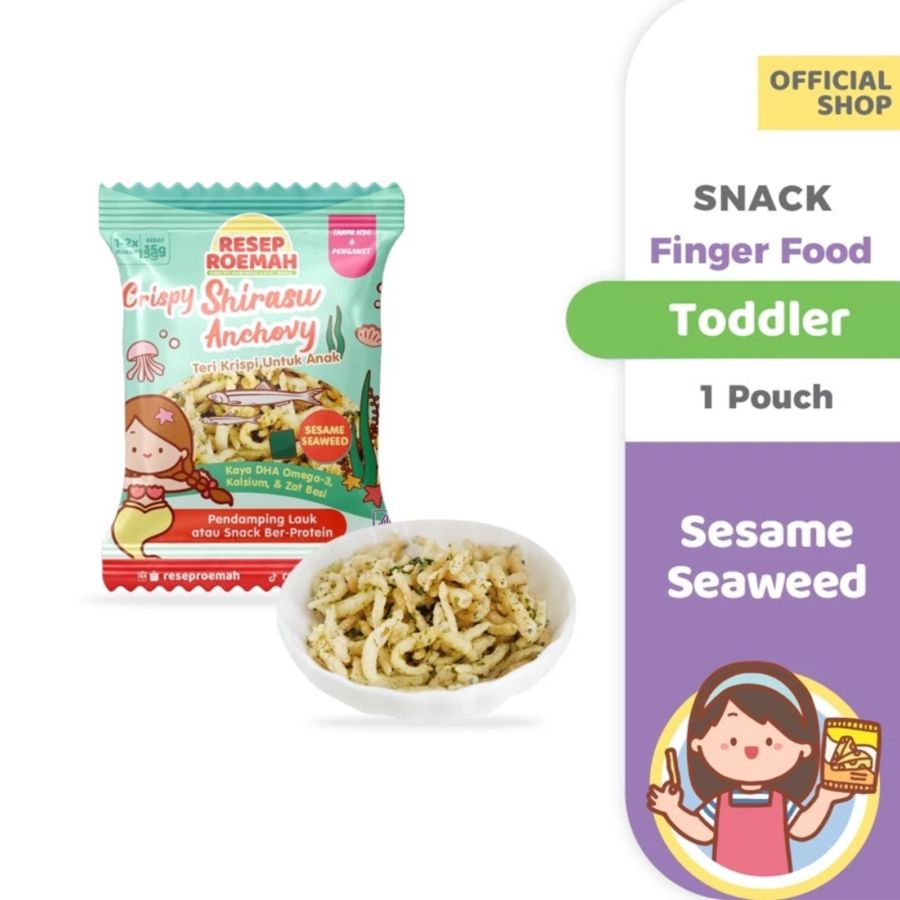 Resep Roemah Crispy Shirasu Anchovy Sesame Seaweed Teri Crispy untuk Anak 15gram