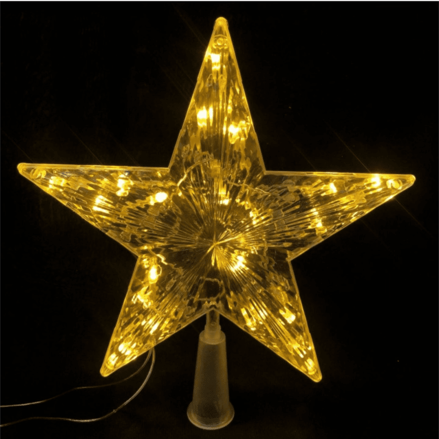 Hiasan Warm White Topper Bintang Pohon Natal 20cm