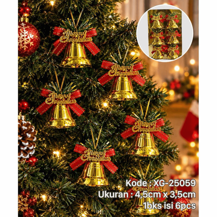 Lonceng Natal Emas 4.5cm