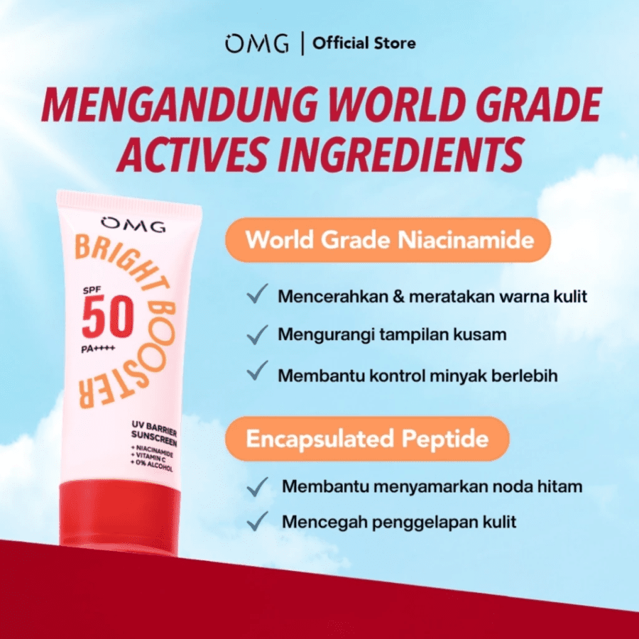 OMG Oh My Glow Bright Booster UV Barrier Sunscreen SPF 50 PA++++