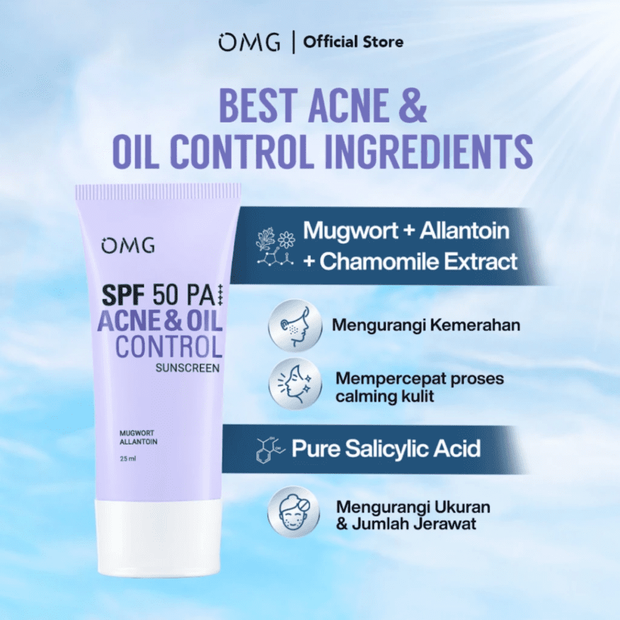 OMG Oh My Glow Acne & Oil Control UV Barrier Sunscreen SPF50 PA++++ 