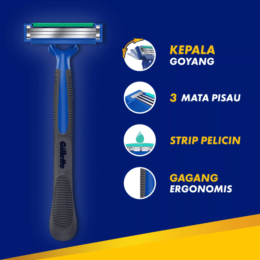 Gillette Flexi Blue 3 Alat Cukur Pria
