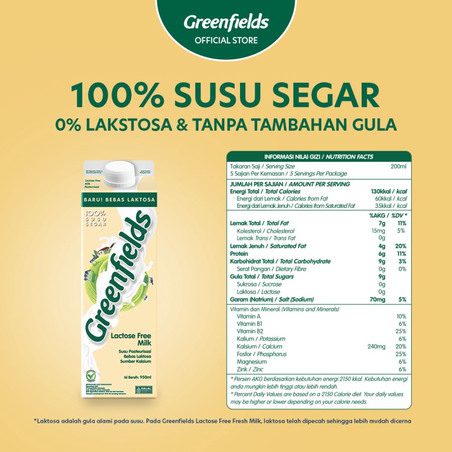 Greenfields Lactose Free Fresh Milk