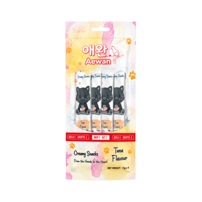 Aewan Creamy Tuna Snack Kucing 4 sticks x 15 gram