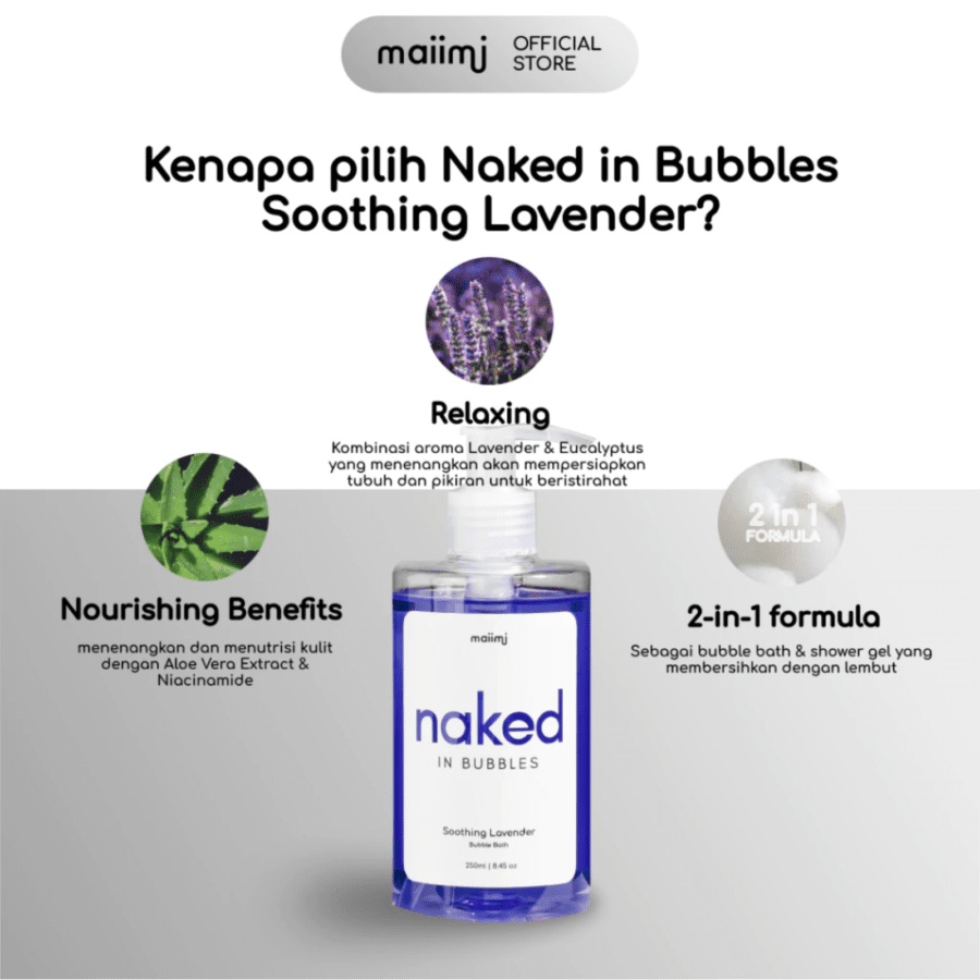 Maiimi Naked in Bubbles Soothing Lavender Bubble Bath