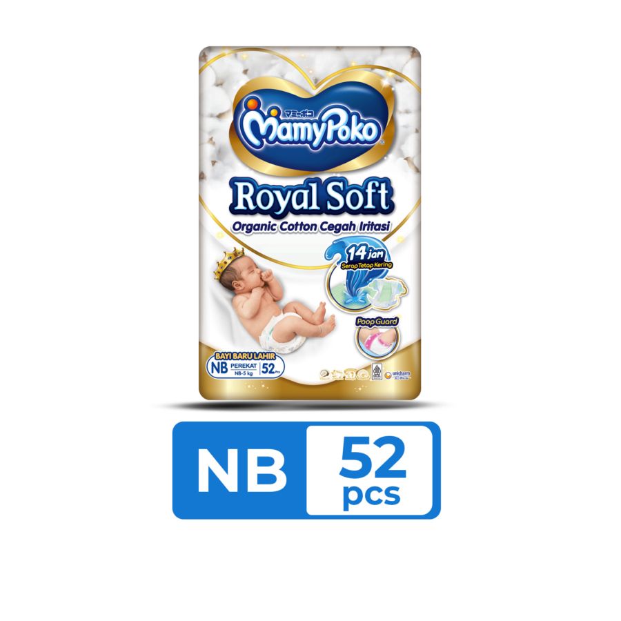 MamyPoko Royal Soft Tape Diapers NB52