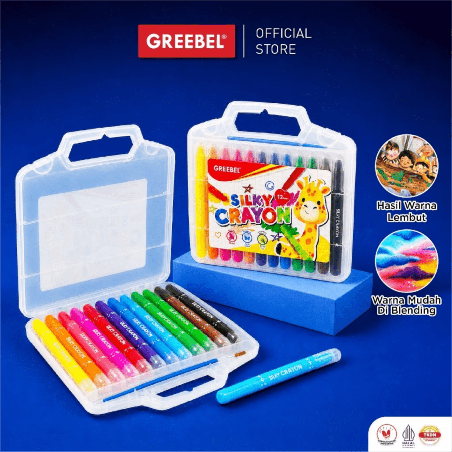 Greebel Silky Oil Pastel Crayon Putar 12 Color