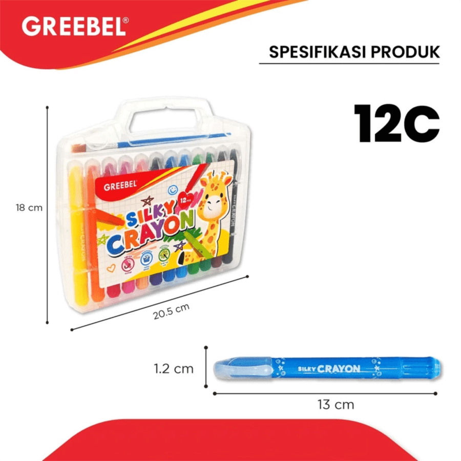 Greebel Silky Oil Pastel Crayon Putar 12 Color