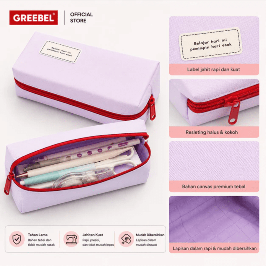 Greebel Tempat Pensil Kanvas Multifungsi
