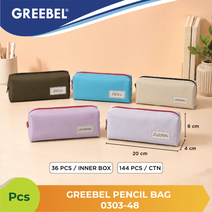 Greebel Tempat Pensil Kanvas Multifungsi