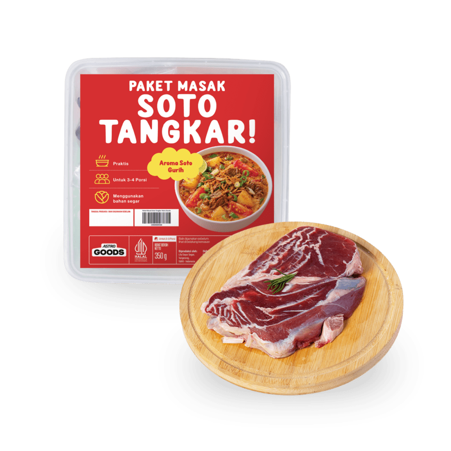 Bundle Paket Masak Soto Tangkar Astro Goods + Daging Sengkel Ekonomis Fatty Cuts 250gr