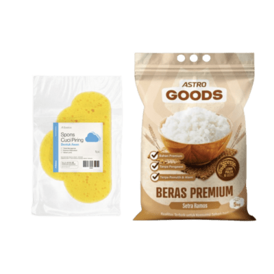Bundle Beras Setra Ramos Astro Goods 5kg + Spons Cuci Piring A basics