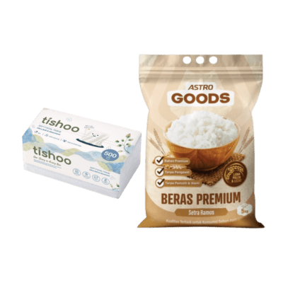 Bundle Beras Setra Ramos Astro Goods 5kg + Tisu Wajah Tishoo 500 Ply