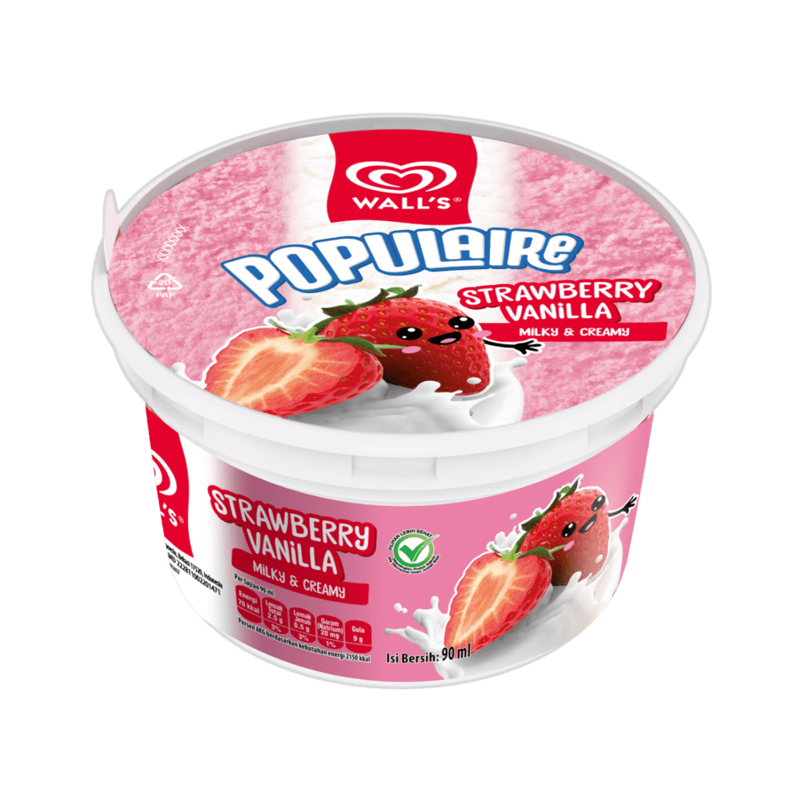 Walls Populaire Strawberry Vanilla Ice Cream 90 ml
