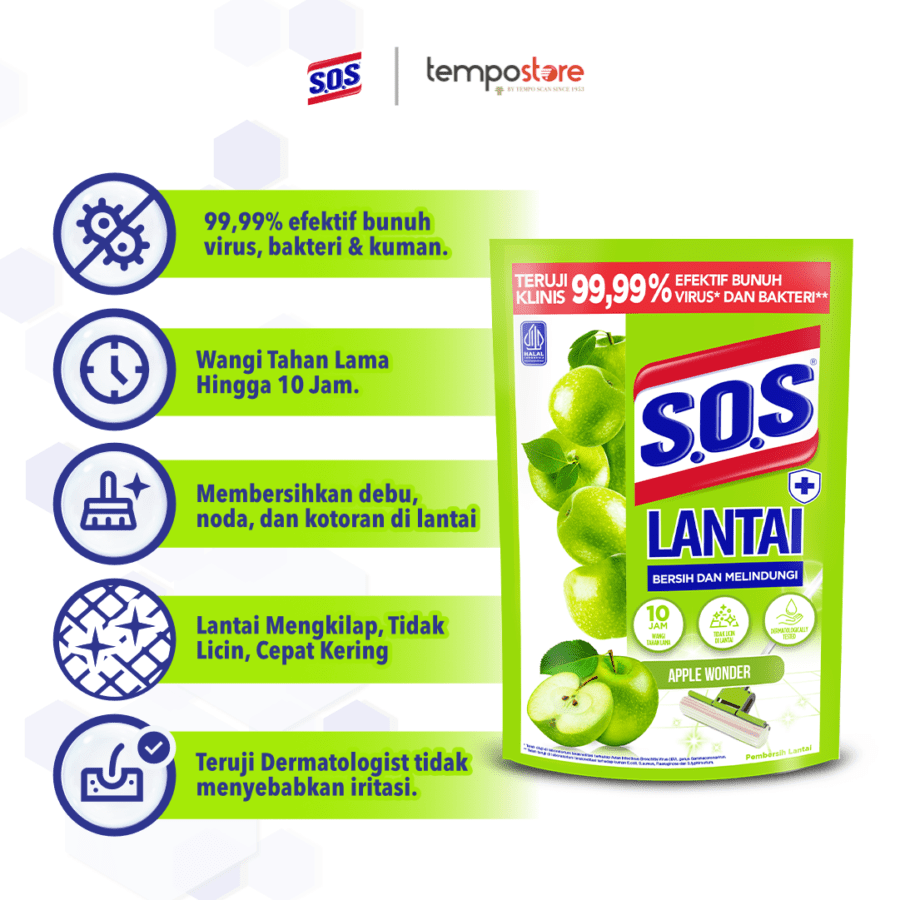 SOS Apple Wonder Pembersih Lantai Refill
