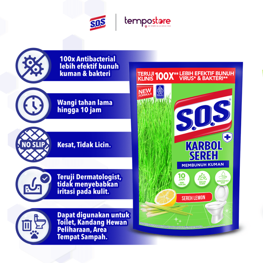 SOS Karbol Sereh Lemon Pembersih Lantai Jerigen