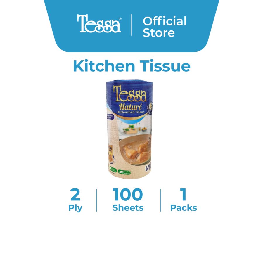 Tessa Nature Unbleached 2 Ply Tisu Dapur