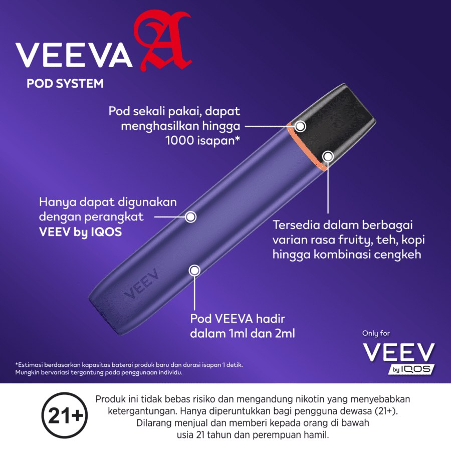 Veev One by Iqos Elite Electric Purple Rokok Elektrik