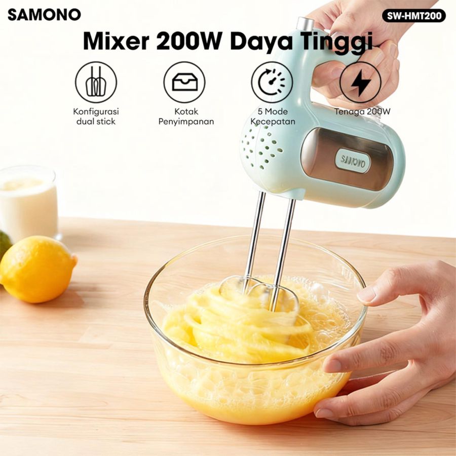 Samono Hand Mixer Turbo 200W SW-HMT200 White
