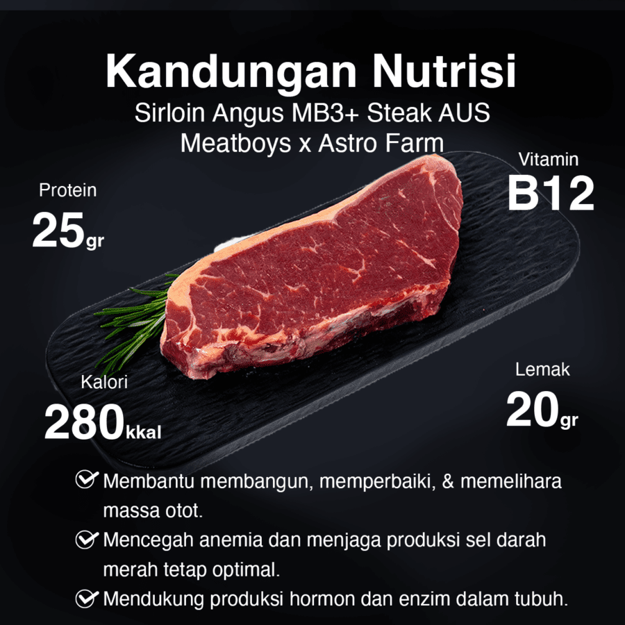 Sirloin Angus MB3+ Steak AUS Meatboys x Astro Farm