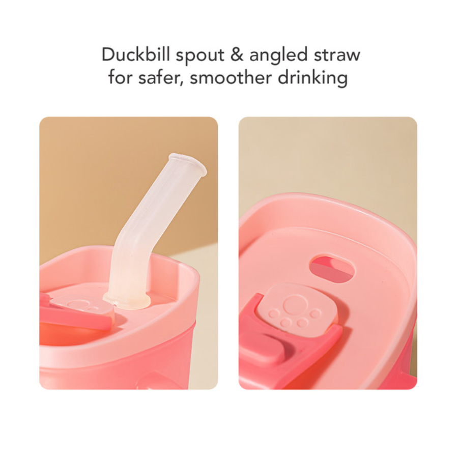 Sakumini Curve Straw Cup Training Orange 200 ml 1pcs