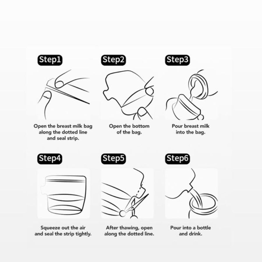 Sakumini Disposable Breastmilk Storage Bag Thermal Sensor Kapasitas 120 ml 30bags