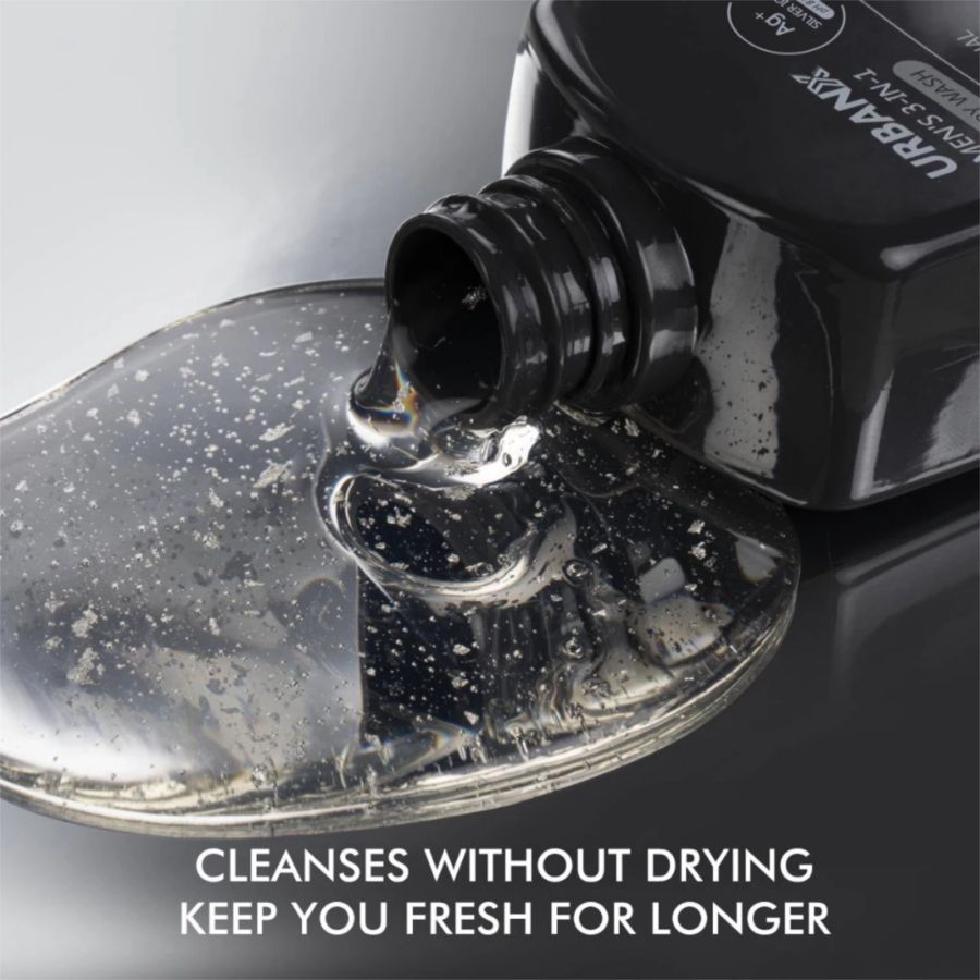 UrbanX Men's 3in1 Ag+ Silver Ions Body Wash 300ml