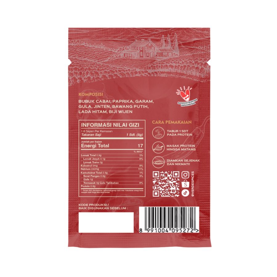 Verde Spices Korean BBQ Bumbu Marinasi Sachet 8gram