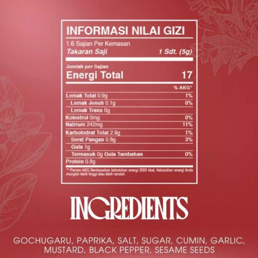 Verde Spices Korean BBQ Bumbu Marinasi Jar 100gram