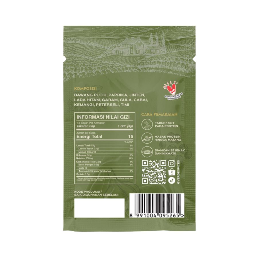 Verde Spices Artisan Blend Bumbu Marinasi Serbaguna Sachet 8gram