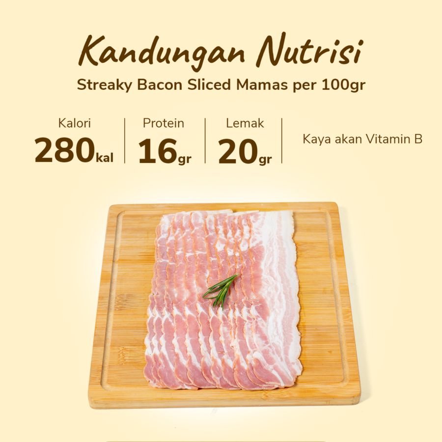 Streaky Bacon Sliced Mamas 250gram