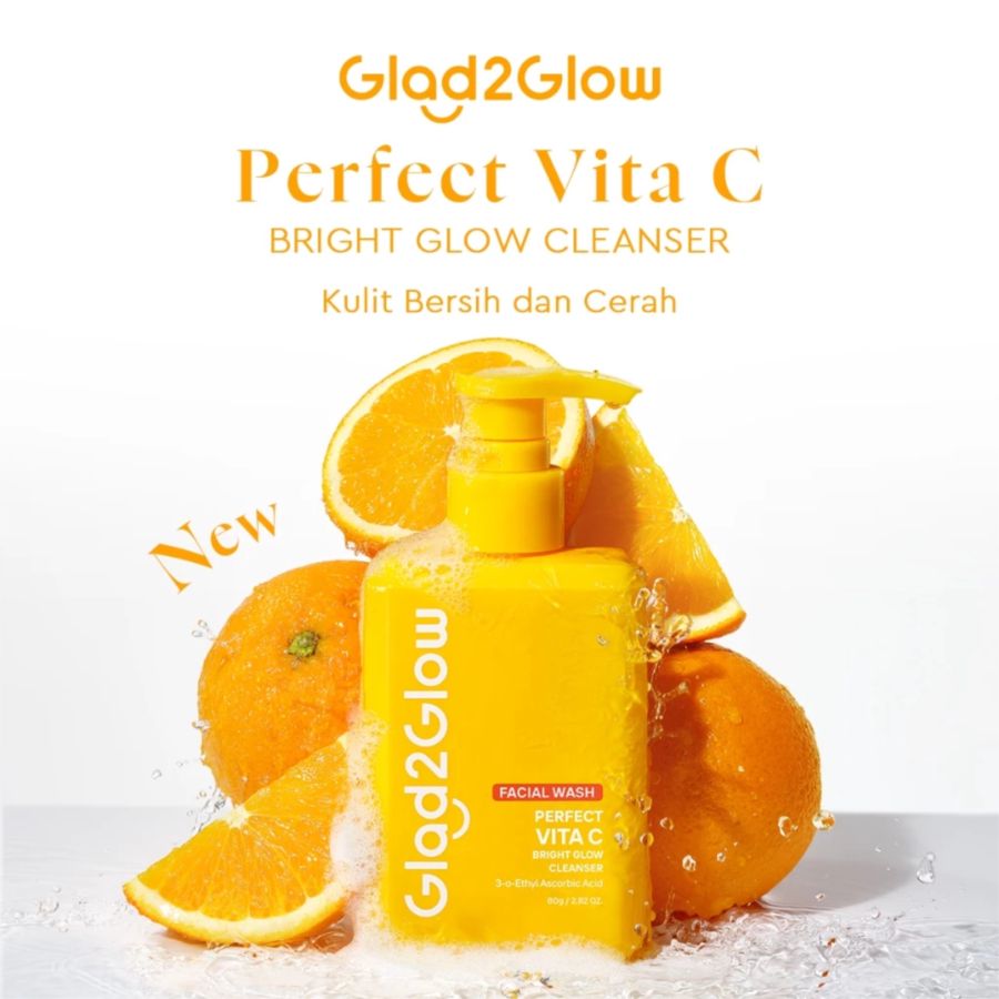 Glad2Glow Perfect Vita C Bright Glow Cleanser Facial Wash 80ml